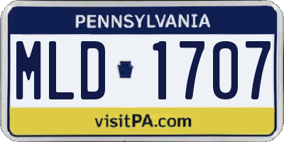 PA license plate MLD1707