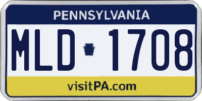 PA license plate MLD1708