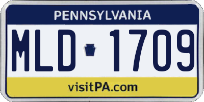 PA license plate MLD1709