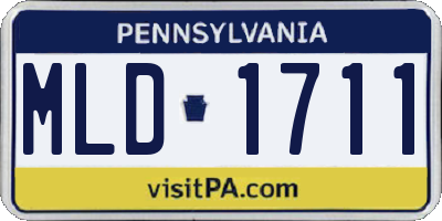 PA license plate MLD1711