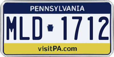 PA license plate MLD1712