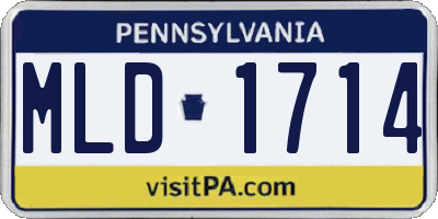 PA license plate MLD1714