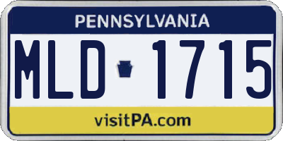 PA license plate MLD1715