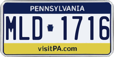 PA license plate MLD1716