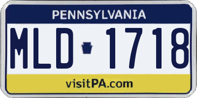 PA license plate MLD1718