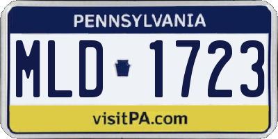 PA license plate MLD1723