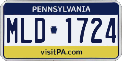 PA license plate MLD1724