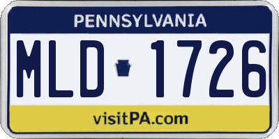 PA license plate MLD1726