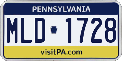 PA license plate MLD1728