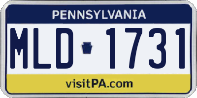 PA license plate MLD1731
