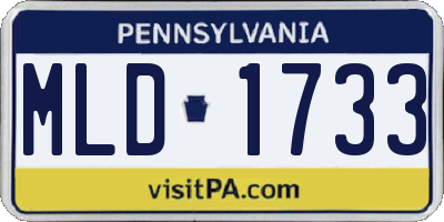 PA license plate MLD1733