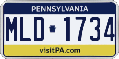 PA license plate MLD1734