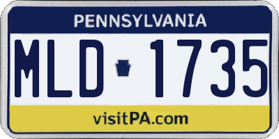 PA license plate MLD1735