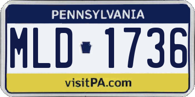 PA license plate MLD1736