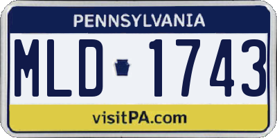 PA license plate MLD1743
