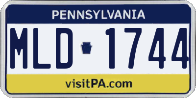 PA license plate MLD1744