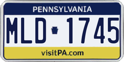 PA license plate MLD1745