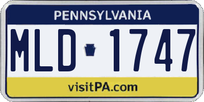 PA license plate MLD1747