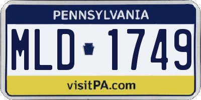 PA license plate MLD1749