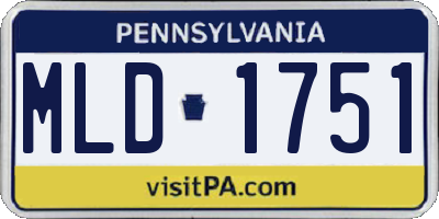 PA license plate MLD1751