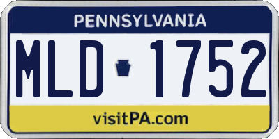 PA license plate MLD1752