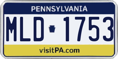 PA license plate MLD1753