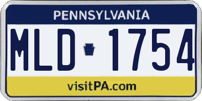 PA license plate MLD1754