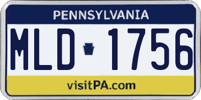 PA license plate MLD1756