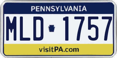 PA license plate MLD1757