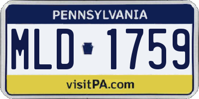 PA license plate MLD1759