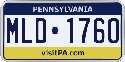PA license plate MLD1760