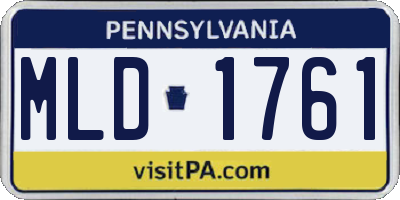 PA license plate MLD1761