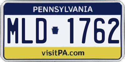 PA license plate MLD1762