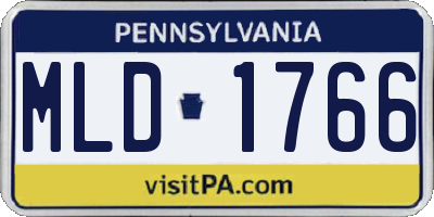 PA license plate MLD1766