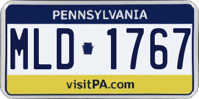 PA license plate MLD1767