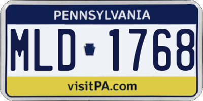 PA license plate MLD1768