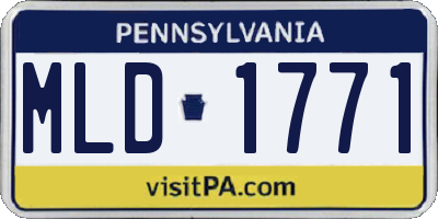 PA license plate MLD1771