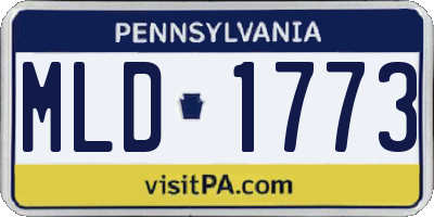 PA license plate MLD1773
