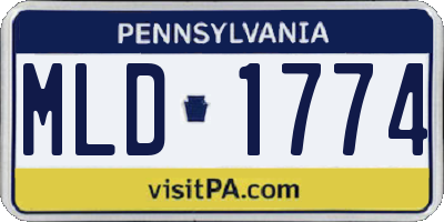 PA license plate MLD1774