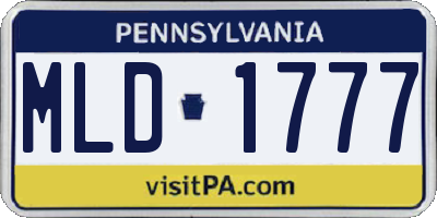 PA license plate MLD1777