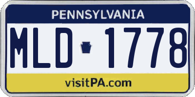 PA license plate MLD1778