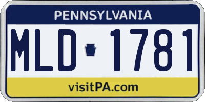 PA license plate MLD1781