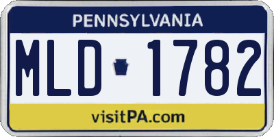 PA license plate MLD1782