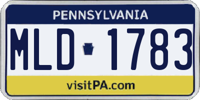 PA license plate MLD1783