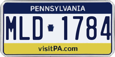 PA license plate MLD1784