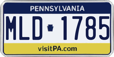 PA license plate MLD1785