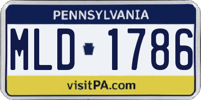 PA license plate MLD1786