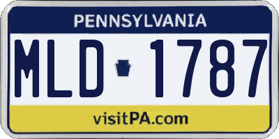 PA license plate MLD1787
