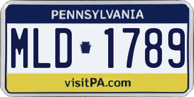 PA license plate MLD1789