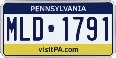 PA license plate MLD1791
